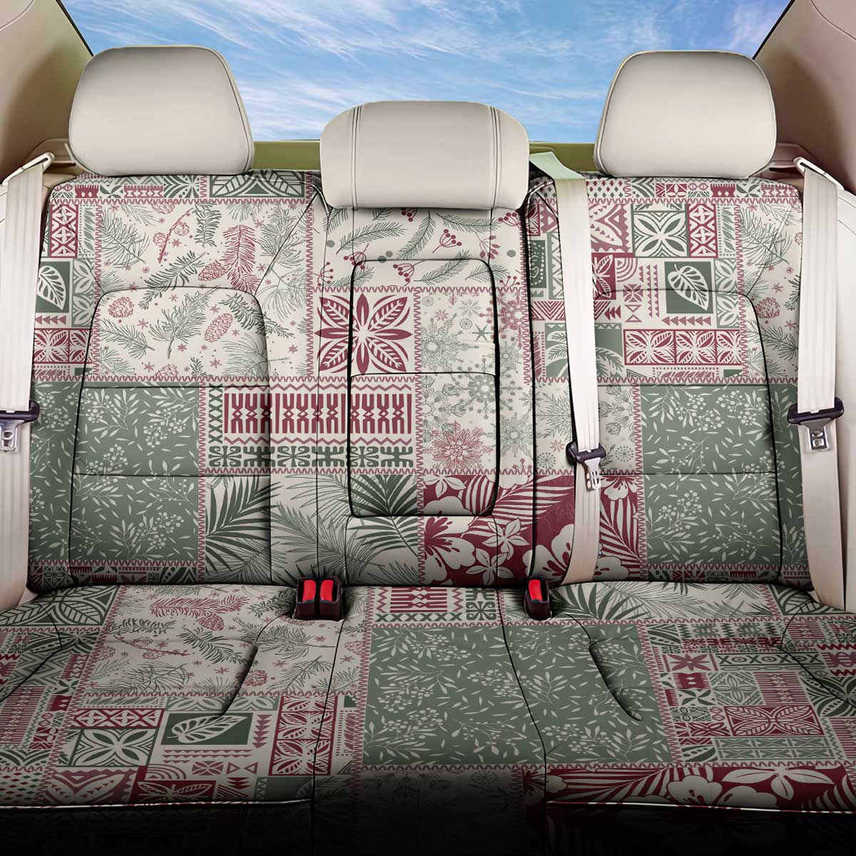 Aloha Hawaii Pastel Christmas Patchwork Back Car Seat Cover Classic Style LT7 One Size Pastel Green - Polynesian Pride