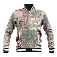 Aloha Hawaii Pastel Christmas Patchwork Baseball Jacket Classic Style - Polynesian Pride