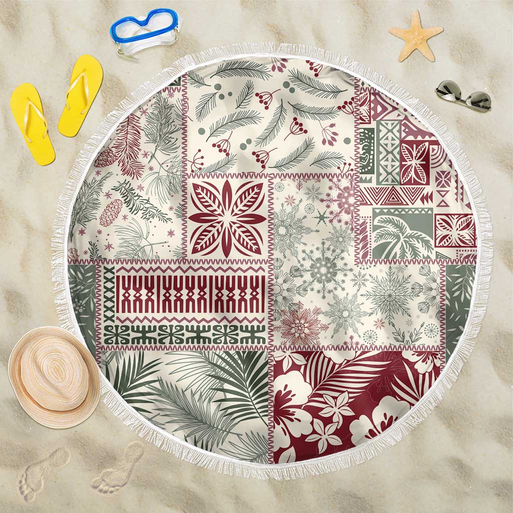 Aloha Hawaii Pastel Christmas Patchwork Beach Blanket Classic Style - Polynesian Pride