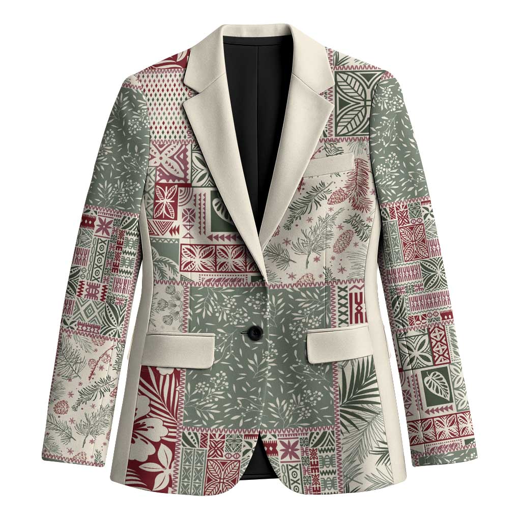 Aloha Hawaii Pastel Christmas Patchwork Blazer Classic Style LT7 Unisex Pastel Green - Polynesian Pride
