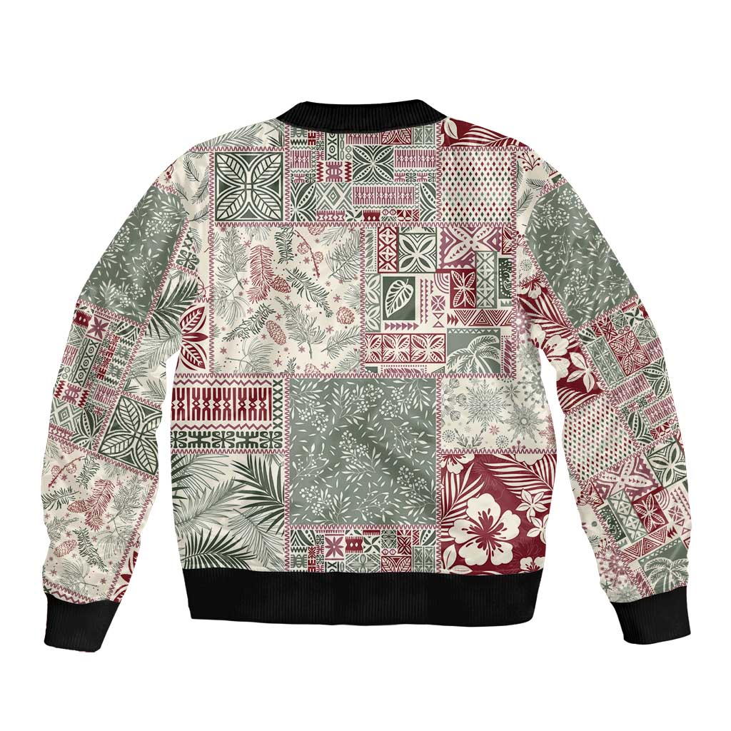 Aloha Hawaii Pastel Christmas Patchwork Bomber Jacket Classic Style LT7 - Polynesian Pride