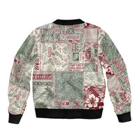 Aloha Hawaii Pastel Christmas Patchwork Bomber Jacket Classic Style LT7 - Polynesian Pride