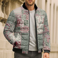 Aloha Hawaii Pastel Christmas Patchwork Bomber Puffer Jacket Classic Style - Polynesian Pride