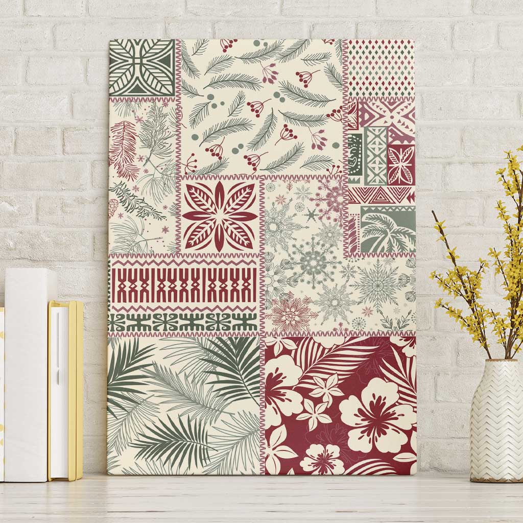 Aloha Hawaii Pastel Christmas Patchwork Canvas Wall Art Classic Style - Polynesian Pride