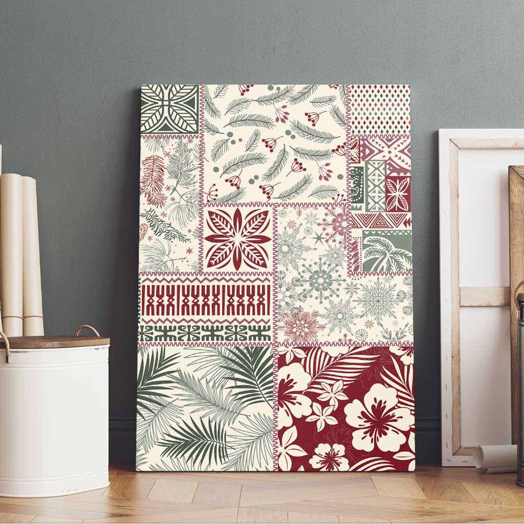 Aloha Hawaii Pastel Christmas Patchwork Canvas Wall Art Classic Style - Polynesian Pride