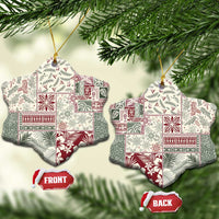 Aloha Hawaii Pastel Christmas Patchwork Ceramic Ornament Classic Style - Polynesian Pride