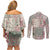 Aloha Hawaii Pastel Christmas Patchwork Couples Matching Off Shoulder Short Dress and Long Sleeve Button Shirt Classic Style - Polynesian Pride