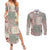 Aloha Hawaii Pastel Christmas Patchwork Couples Matching Summer Maxi Dress and Long Sleeve Button Shirt Classic Style - Polynesian Pride
