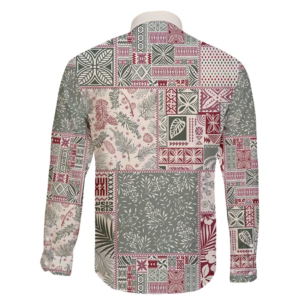 Aloha Hawaii Pastel Christmas Patchwork Family Matching Tank Maxi Dress and Hawaiian Shirt Classic Style - Polynesian Pride