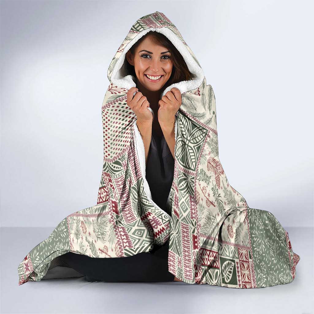 Aloha Hawaii Pastel Christmas Patchwork Hooded Blanket Classic Style - Polynesian Pride