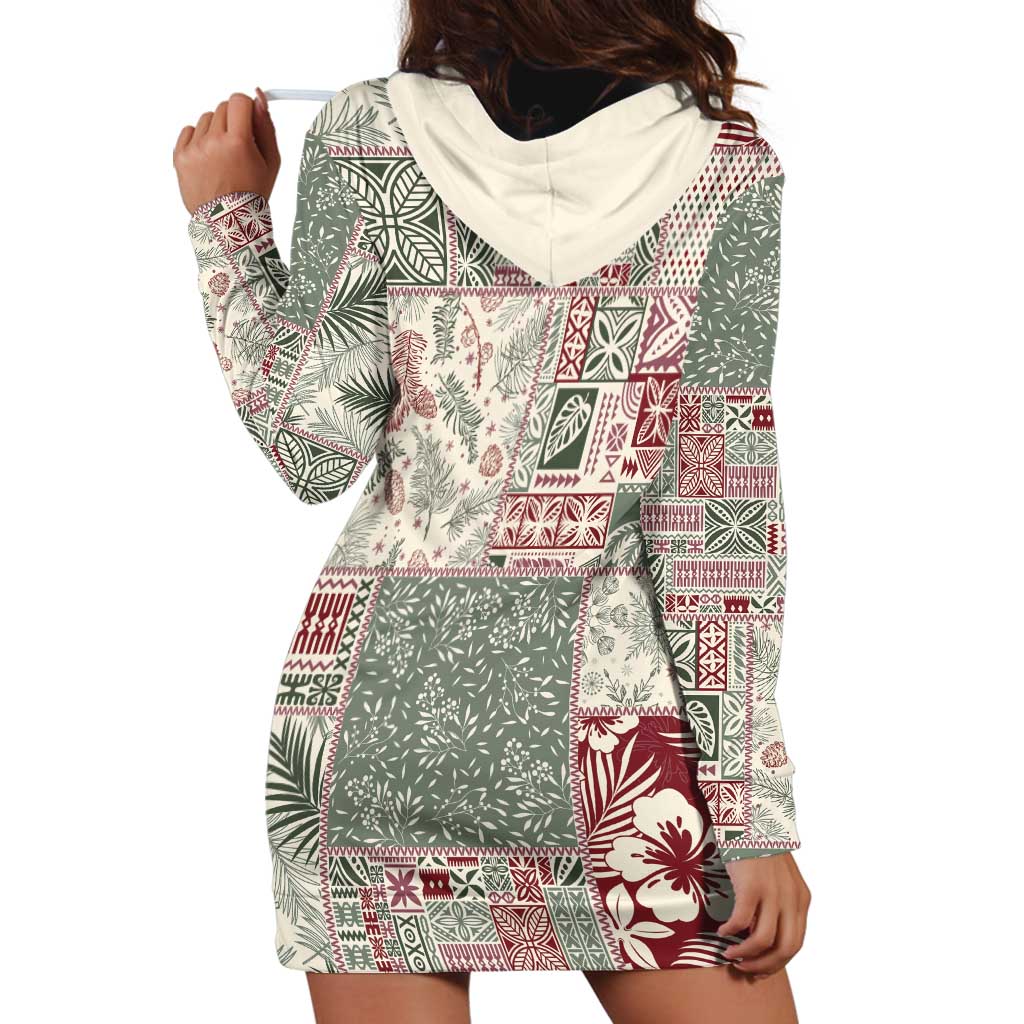 Aloha Hawaii Pastel Christmas Patchwork Hoodie Dress Classic Style - Polynesian Pride