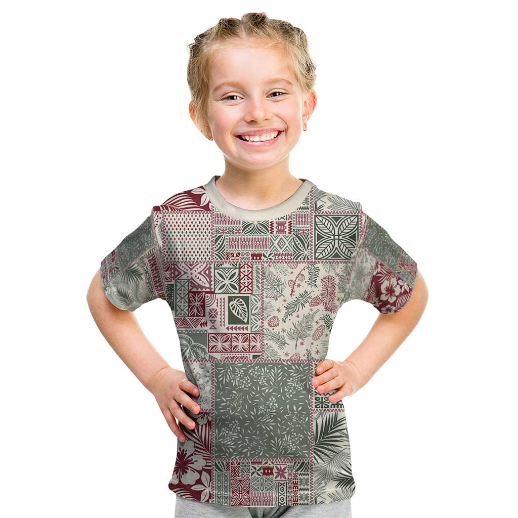Aloha Hawaii Pastel Christmas Patchwork Kid T Shirt Classic Style - Polynesian Pride