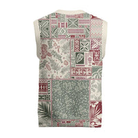Aloha Hawaii Pastel Christmas Patchwork Christmas Knitted V-Neck Vest Classic Style - Polynesian Pride