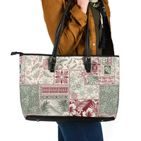 Aloha Hawaii Pastel Christmas Patchwork Leather Tote Bag Classic Style LT7 - Polynesian Pride