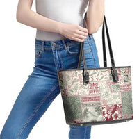 Aloha Hawaii Pastel Christmas Patchwork Leather Tote Bag Classic Style LT7 - Polynesian Pride