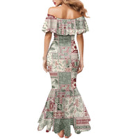 Aloha Hawaii Pastel Christmas Patchwork Mermaid Dress Classic Style - Polynesian Pride