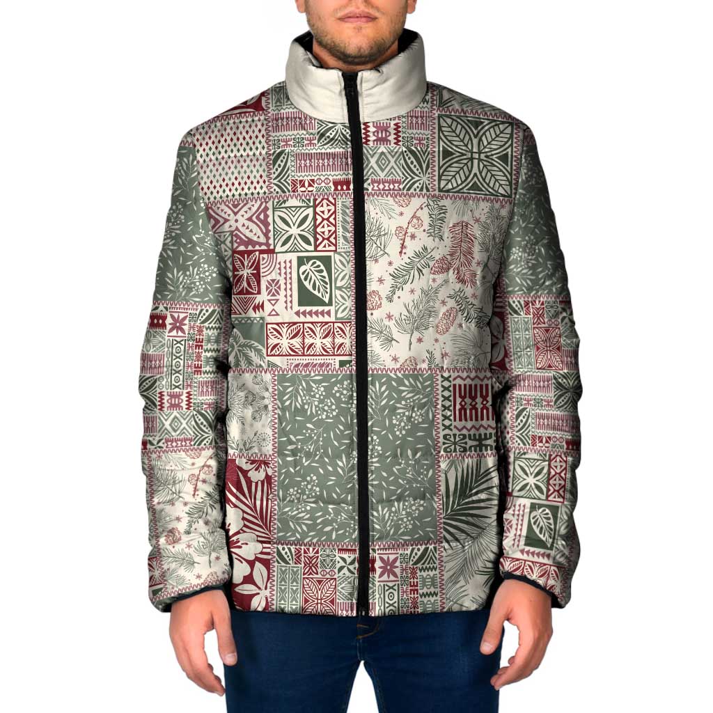 Aloha Hawaii Pastel Christmas Patchwork Padded Jacket Classic Style - Polynesian Pride
