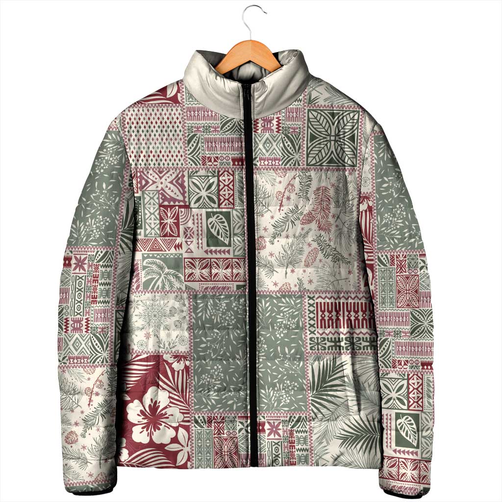 Aloha Hawaii Pastel Christmas Patchwork Padded Jacket Classic Style - Polynesian Pride