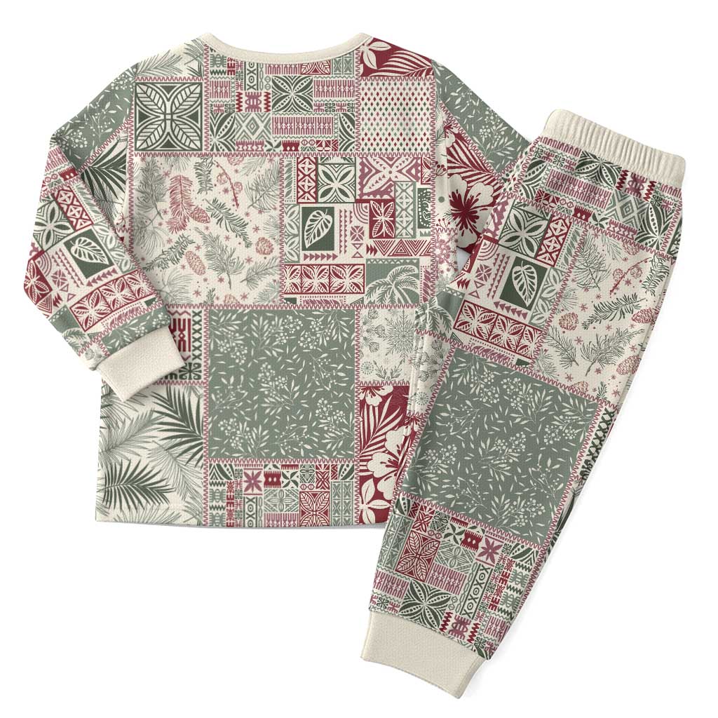 Aloha Hawaii Pastel Christmas Patchwork Christmas Pajama Set Classic Style - Polynesian Pride