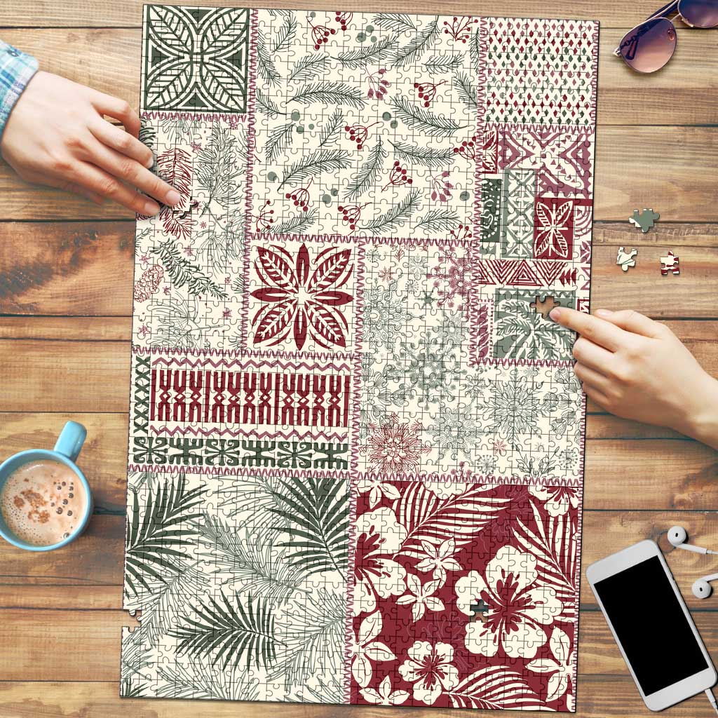 Aloha Hawaii Pastel Christmas Patchwork Puzzle Classic Style - Polynesian Pride