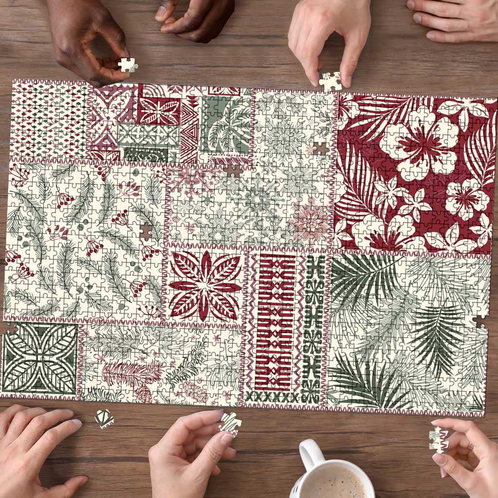 Aloha Hawaii Pastel Christmas Patchwork Puzzle Classic Style - Polynesian Pride