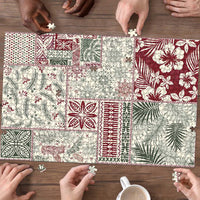 Aloha Hawaii Pastel Christmas Patchwork Puzzle Classic Style - Polynesian Pride