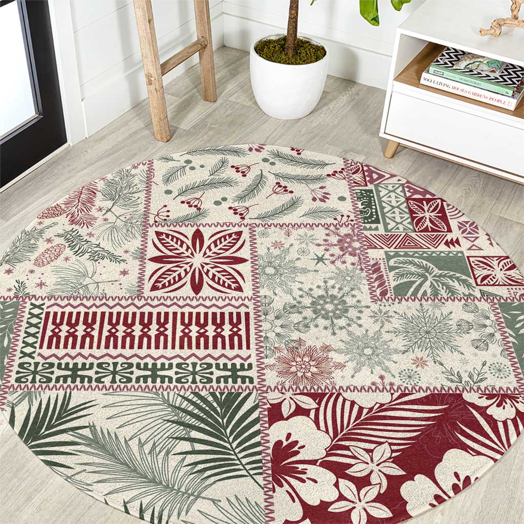 Aloha Hawaii Pastel Christmas Patchwork Round Carpet Classic Style LT7 Pastel Green - Polynesian Pride