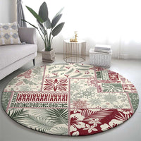 Aloha Hawaii Pastel Christmas Patchwork Round Carpet Classic Style LT7 - Polynesian Pride