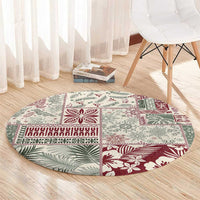 Aloha Hawaii Pastel Christmas Patchwork Round Carpet Classic Style LT7 - Polynesian Pride