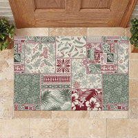 Aloha Hawaii Pastel Christmas Patchwork Rubber Doormat Classic Style - Polynesian Pride