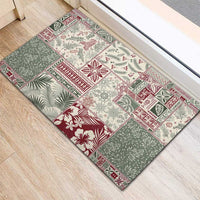 Aloha Hawaii Pastel Christmas Patchwork Rubber Doormat Classic Style - Polynesian Pride