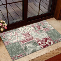 Aloha Hawaii Pastel Christmas Patchwork Rubber Doormat Classic Style - Polynesian Pride
