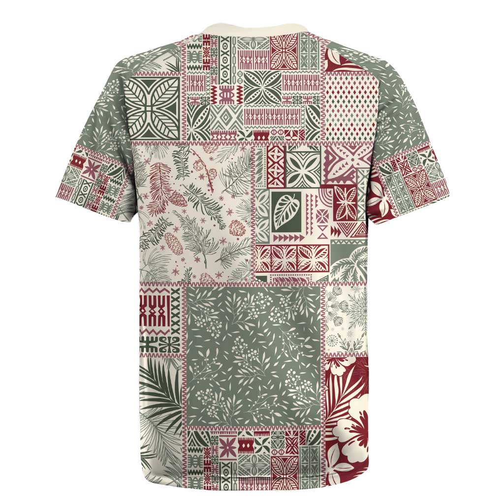 Aloha Hawaii Pastel Christmas Patchwork Rugby Jersey Classic Style - Polynesian Pride