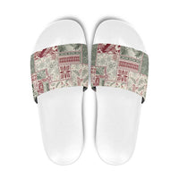 Aloha Hawaii Pastel Christmas Patchwork Slide Sandals Classic Style LT7 Pastel Green - Polynesian Pride