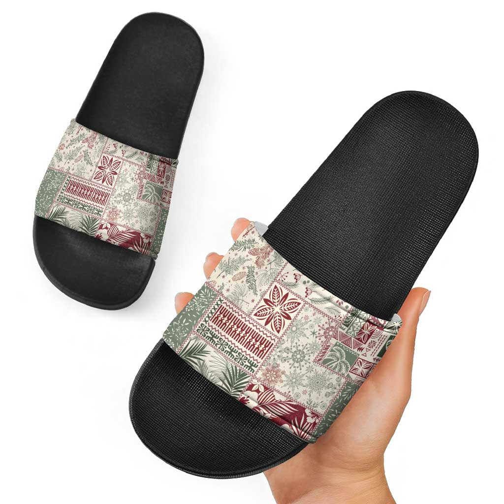 Aloha Hawaii Pastel Christmas Patchwork Slide Sandals Classic Style LT7 - Polynesian Pride