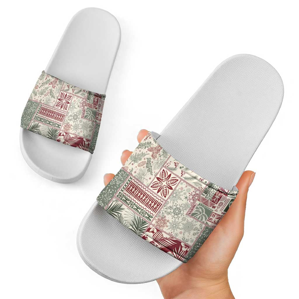 Aloha Hawaii Pastel Christmas Patchwork Slide Sandals Classic Style LT7 - Polynesian Pride
