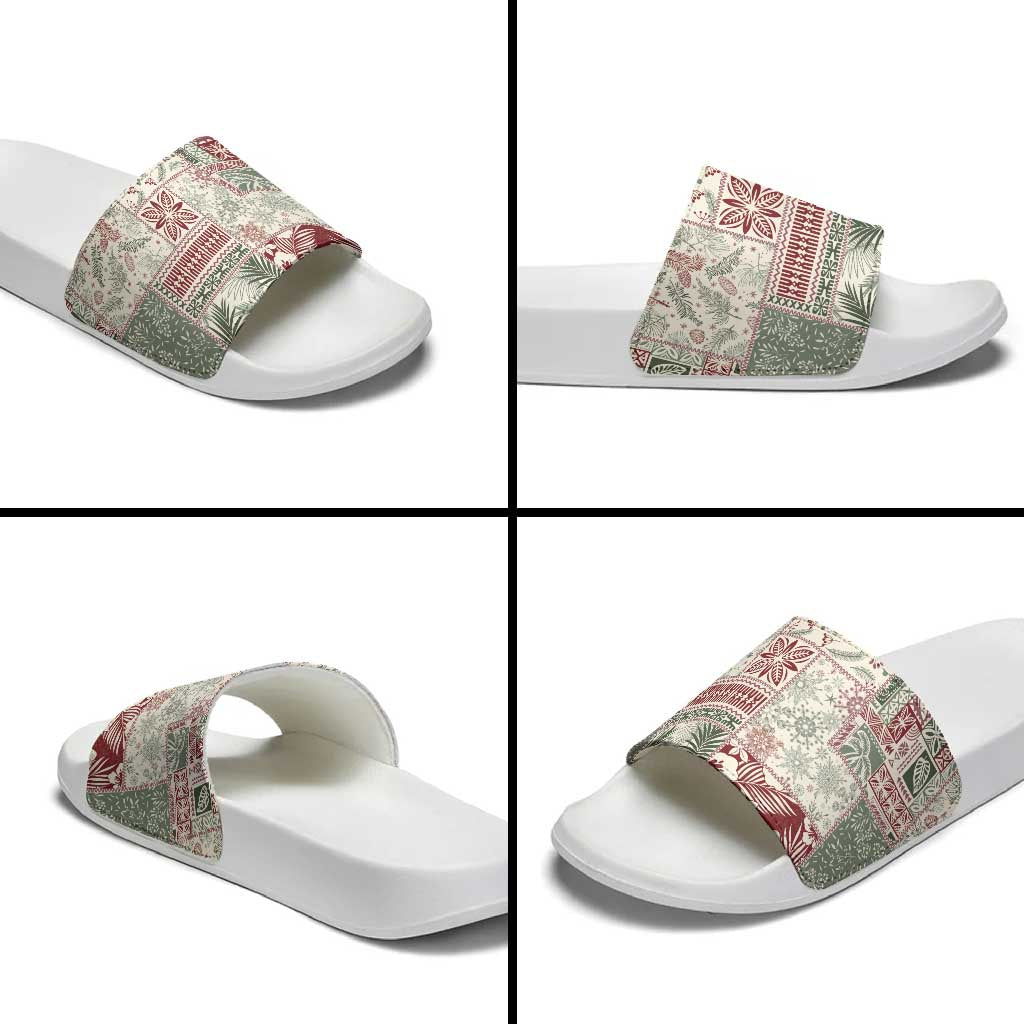 Aloha Hawaii Pastel Christmas Patchwork Slide Sandals Classic Style LT7 - Polynesian Pride