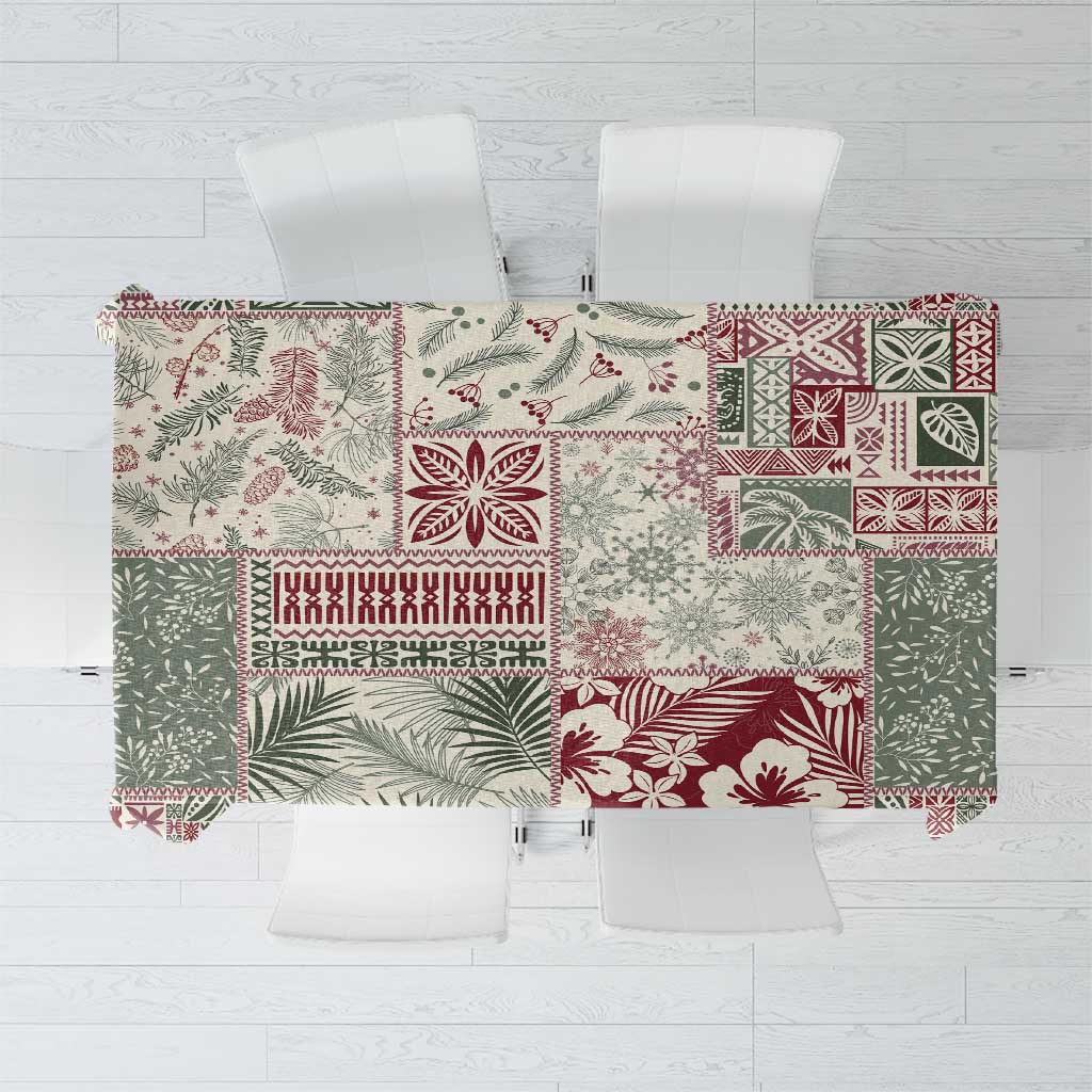 Aloha Hawaii Pastel Christmas Patchwork Tablecloth Classic Style - Polynesian Pride