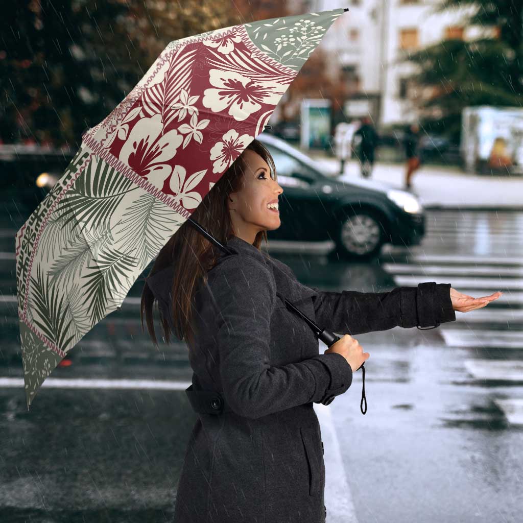 Aloha Hawaii Pastel Christmas Patchwork Umbrella Classic Style - Polynesian Pride