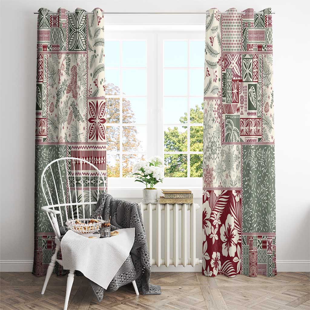 Aloha Hawaii Pastel Christmas Patchwork Window Curtain Classic Style - Polynesian Pride
