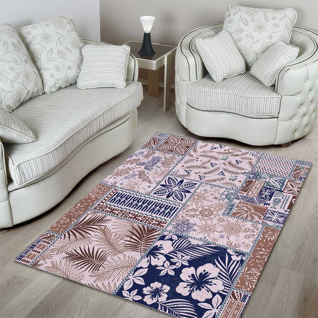 Aloha Hawaii Pastel Christmas Patchwork Area Rug Rustic Style - Polynesian Pride