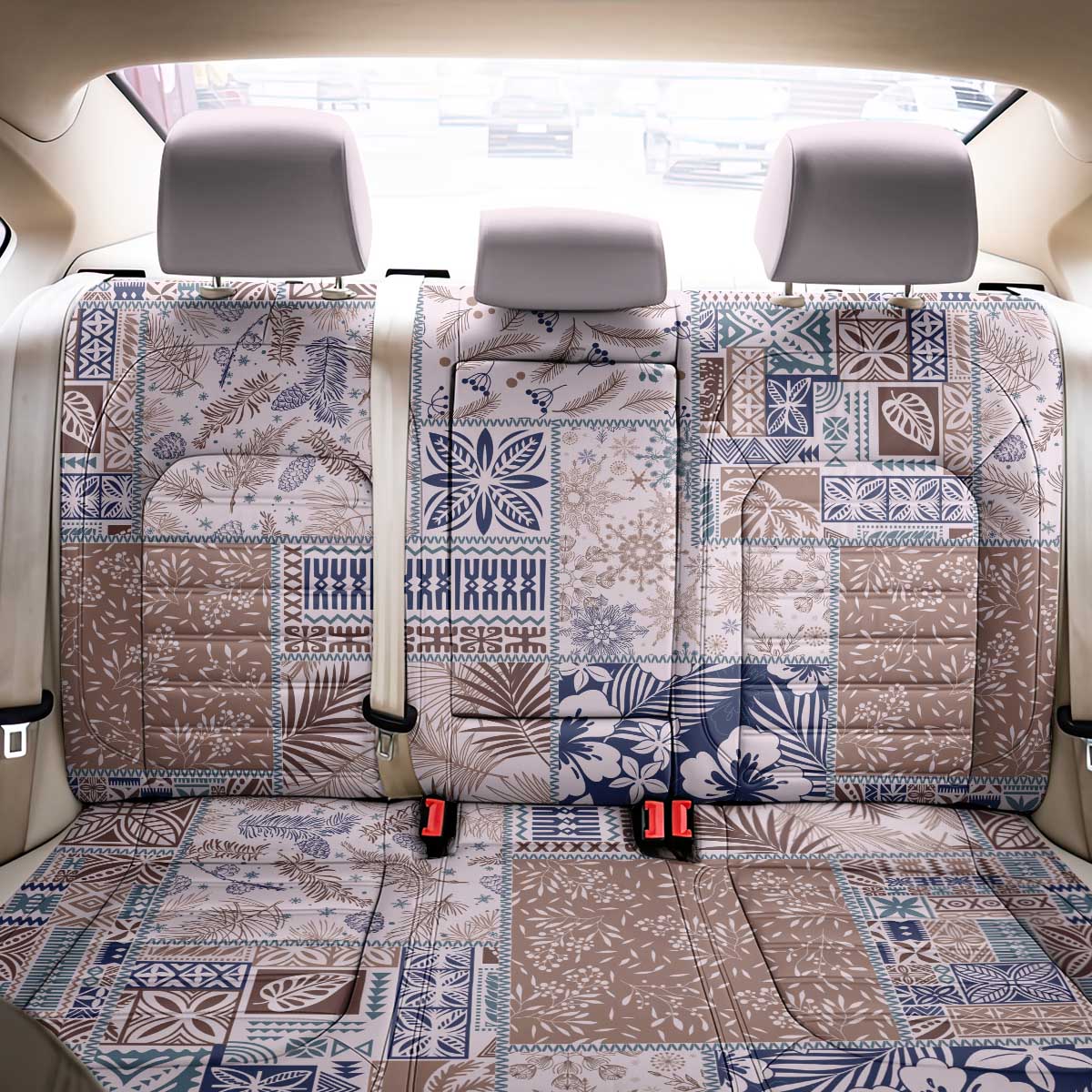 Aloha Hawaii Pastel Christmas Patchwork Back Car Seat Cover Rustic Style LT7 - Polynesian Pride