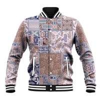Aloha Hawaii Pastel Christmas Patchwork Baseball Jacket Rustic Style - Polynesian Pride