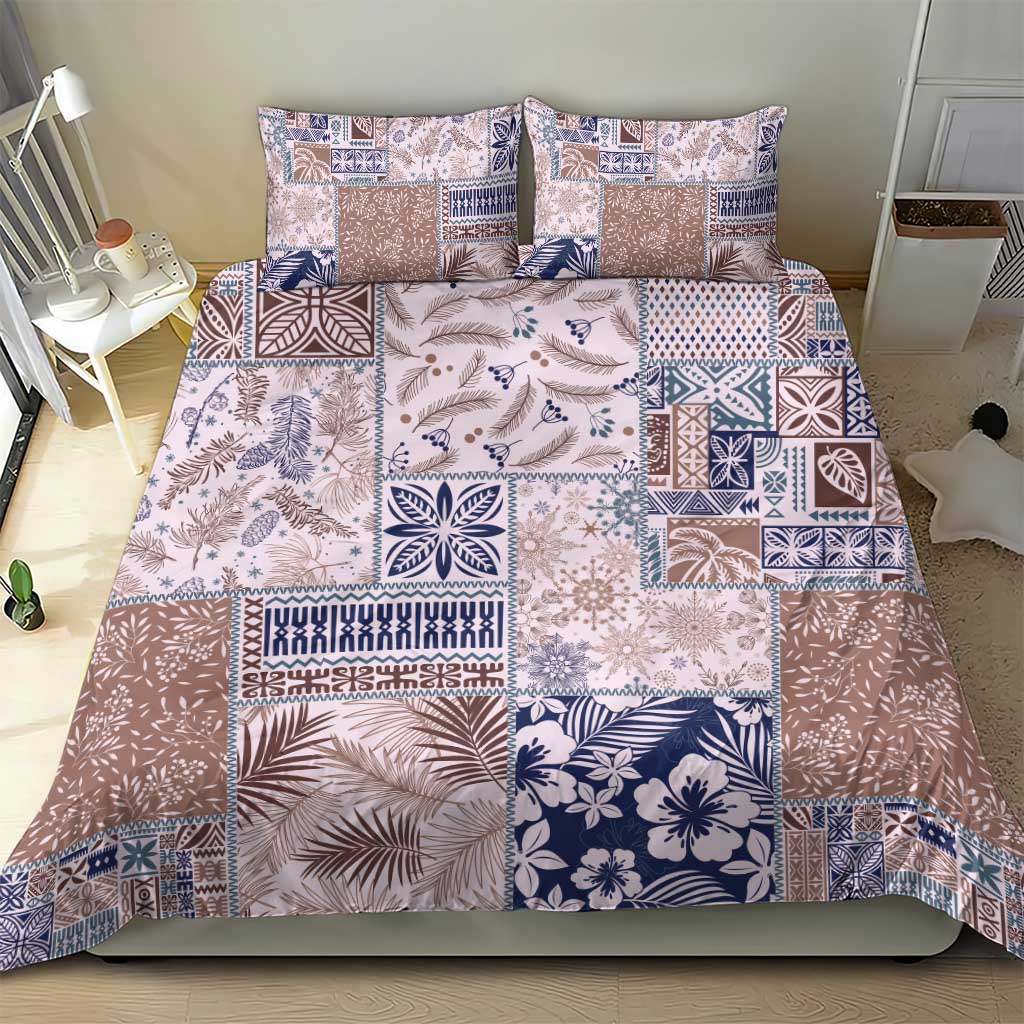 Aloha Hawaii Pastel Christmas Patchwork Bedding Set Rustic Style - Polynesian Pride