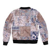 Aloha Hawaii Pastel Christmas Patchwork Bomber Jacket Rustic Style LT7 - Polynesian Pride