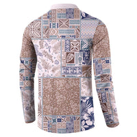 Aloha Hawaii Pastel Christmas Patchwork Button Sweatshirt Rustic Style - Polynesian Pride