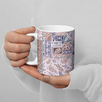 Aloha Hawaii Pastel Christmas Patchwork Ceramic Mug Rustic Style - Polynesian Pride