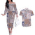 Aloha Hawaii Pastel Christmas Patchwork Couples Matching Off The Shoulder Long Sleeve Dress and Hawaiian Shirt Rustic Style - Polynesian Pride