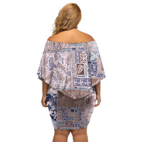 Aloha Hawaii Pastel Christmas Patchwork Family Matching Off Shoulder Short Dress and Hawaiian Shirt Rustic Style - Polynesian Pride