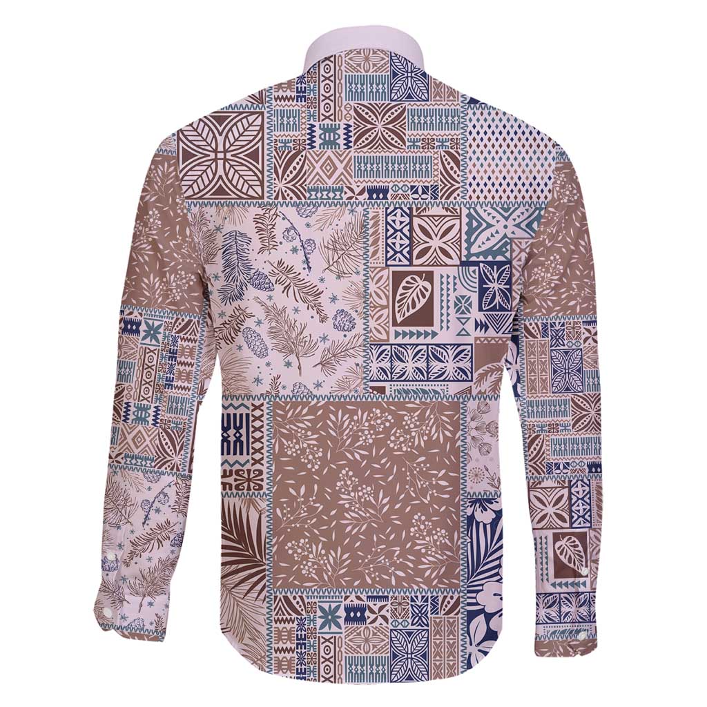 Aloha Hawaii Pastel Christmas Patchwork Family Matching Tank Maxi Dress and Hawaiian Shirt Rustic Style - Polynesian Pride